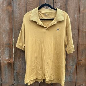 ALPACA INT Men's Yellow Polo Collar Short Sleeve Shirt Pima Cotton Size XL